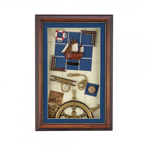 WOODEN FRAME WITH NAVY DETAILS 53056/C