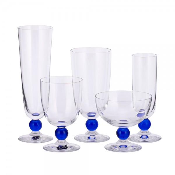 SET 5 PCS CRYSTAL GLASSES BLUE MOON